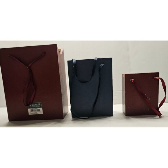 Set Of 3 Wooden "Let It Snow" Decorative Winter Boxes With Ribbon Handles - Picture 8 of 9